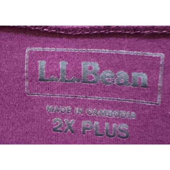 LL Bean Women's 2XL Plus 3/4 Sleeve V Neck Top Purple XXL Workout Exercise READ - Picture 3 of 7